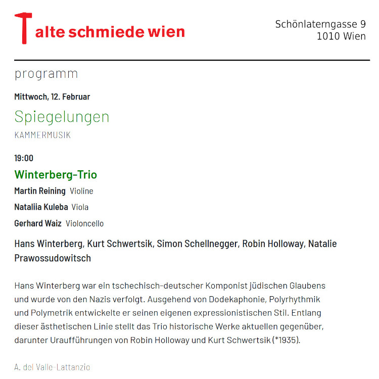 Konzert in der Alten&nbsp;Schmiede